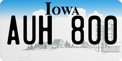 IA license plate AUH800