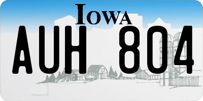 IA license plate AUH804
