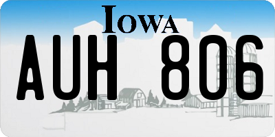 IA license plate AUH806