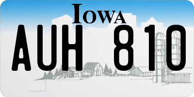 IA license plate AUH810
