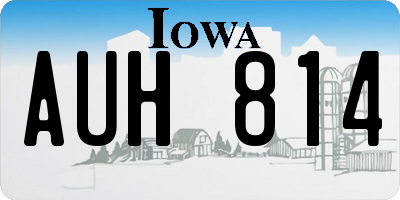 IA license plate AUH814