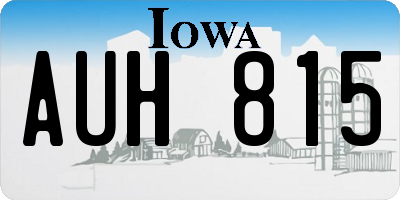 IA license plate AUH815