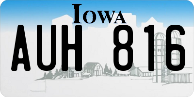 IA license plate AUH816