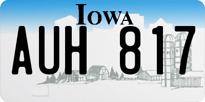 IA license plate AUH817