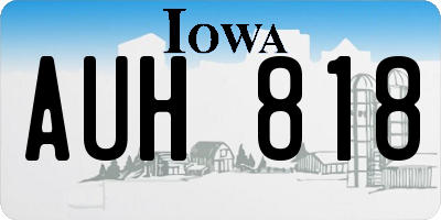IA license plate AUH818