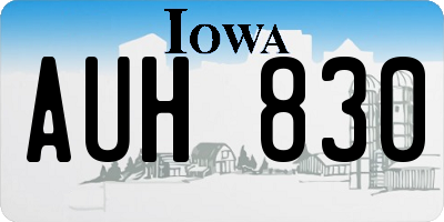 IA license plate AUH830