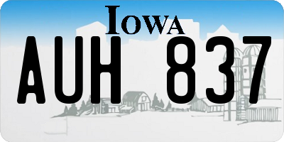 IA license plate AUH837