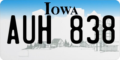 IA license plate AUH838