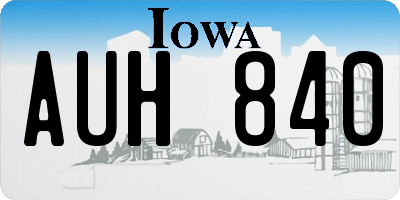 IA license plate AUH840