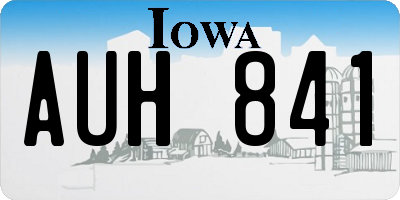 IA license plate AUH841
