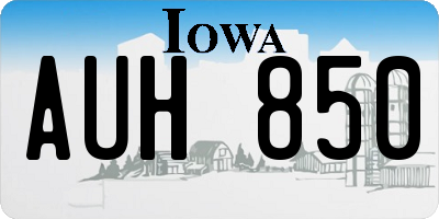 IA license plate AUH850
