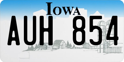 IA license plate AUH854