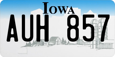 IA license plate AUH857