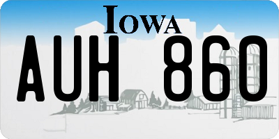 IA license plate AUH860