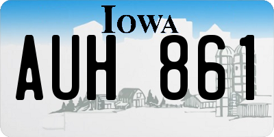 IA license plate AUH861