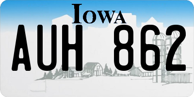 IA license plate AUH862