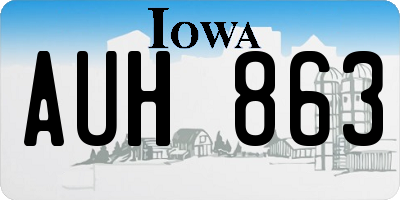 IA license plate AUH863