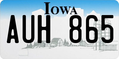 IA license plate AUH865