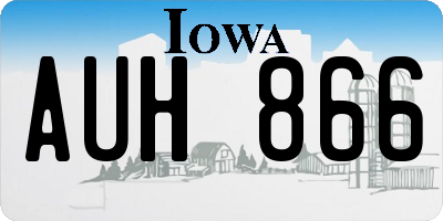 IA license plate AUH866