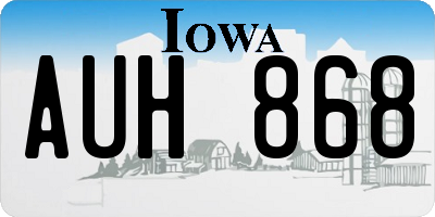 IA license plate AUH868