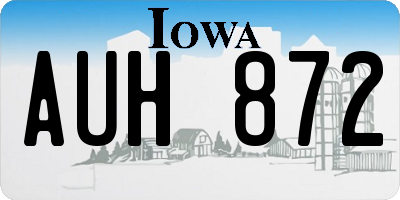 IA license plate AUH872