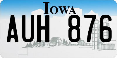 IA license plate AUH876