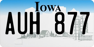 IA license plate AUH877