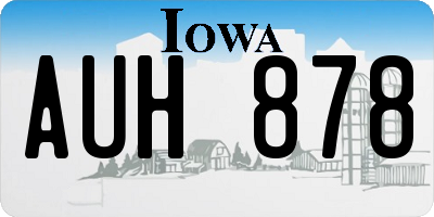 IA license plate AUH878
