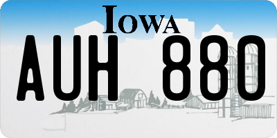 IA license plate AUH880