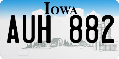 IA license plate AUH882