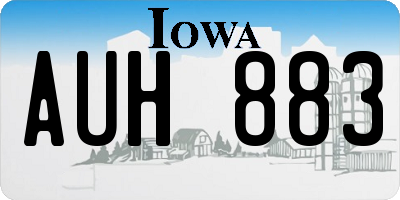 IA license plate AUH883