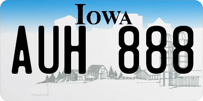 IA license plate AUH888