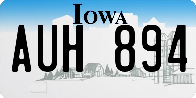IA license plate AUH894