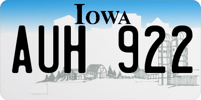 IA license plate AUH922