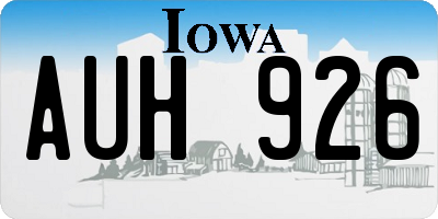 IA license plate AUH926