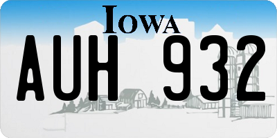 IA license plate AUH932