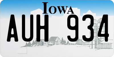 IA license plate AUH934