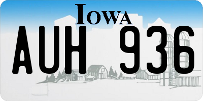 IA license plate AUH936