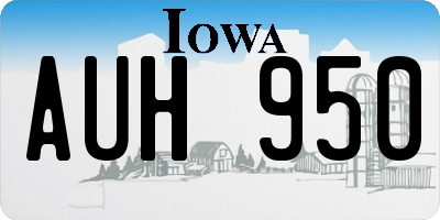 IA license plate AUH950