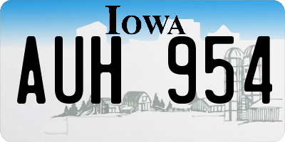 IA license plate AUH954