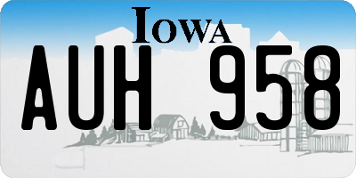IA license plate AUH958