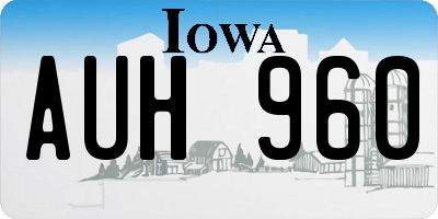 IA license plate AUH960
