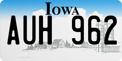IA license plate AUH962
