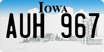 IA license plate AUH967