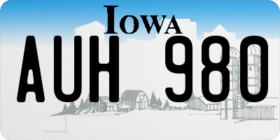 IA license plate AUH980