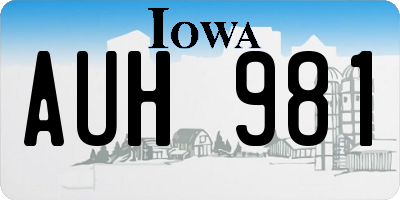 IA license plate AUH981