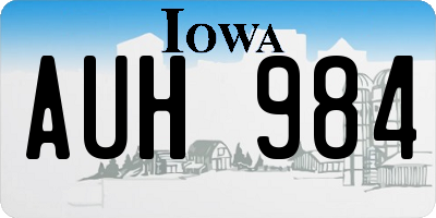 IA license plate AUH984