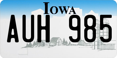 IA license plate AUH985
