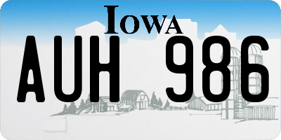 IA license plate AUH986