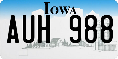 IA license plate AUH988